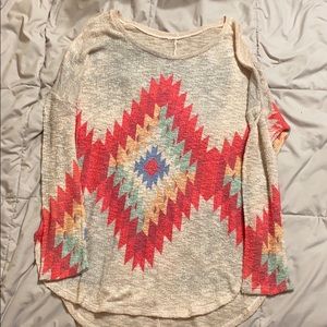 Luna chic Aztec cream sweater